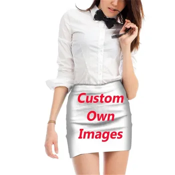Noisydesigns Cutom Imaginea Prin Femei Camo Fusta Talie Mare Camuflaj Militar Fusta Mini Fără Sudură Moale Fusta Creion Spandex