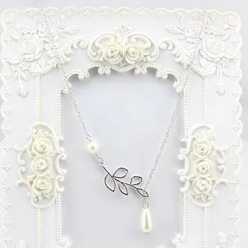 Doamnelor Bijuterii Femei Frunze Colier De Perle Vintage Lanțuri Colier Cadouri Pentru Anul Nou Moda Cravată Colier Collier Femme#25