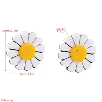 Vara Siple Coreean Floarea Declarație Stud Cercei Super Fete Zână Personalitate De Floarea Daisy Flori Femeie Partid Stud Cercel