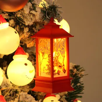 2020 Crăciun Agățat Lampă Sfeșnic Lampă Lumina De Noapte Moș Crăciun Om De Zăpadă Retro Sfeșnic Ceai Lampa Pentru Decor Acasă