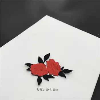 20buc Trandafir Roșu Patch-uri Brodate cu Flori de Fier Pe Patch-uri Autocolante Pentru Haine Insigna de Cusut Tesatura Aplicatiile Consumabile Parches Ropa