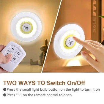 3PCS Wireless Smart LED Lampa de Noapte Sub Lumină Cabinet Baterie de Control de la Distanță Lampă pentru Dulap de Bucătărie Scarii Coridor
