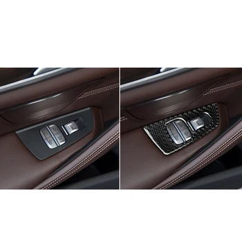 Fibra de Carbon macaraua Geamului de Control Rama Geamului Cotiera Panoul de Autocolant Garnitura Tip O Mare Potrivesc pentru BMW Seria 5 G38 2018