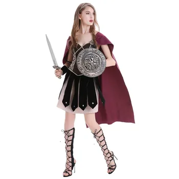 Femeile Adulte Medieval Roma Zina Printesa Razboinica Costum Carnaval De Halloween Petrecere De Cosplay Roman Sparta Gladiator Rochie