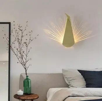Nordic postmodern simplu creativ lumina de perete camera de zi dormitor noptieră decorare a condus coridor, culoar păun lampă de perete