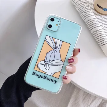 Amuzante cu Bugs Bunny, desene animate caz de telefon pentru iPhone XR XS 12 11 pro max arta iepure coque pentru iPhone X 8 7 Plus clar capac moale shell