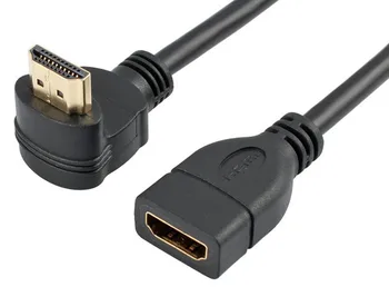 Până în Unghi de 90 de Grade, Conector HDMI 1.4 cu Ethernet de Tip 3D de sex masculin la feminin Cablu de Extensie 10 cm