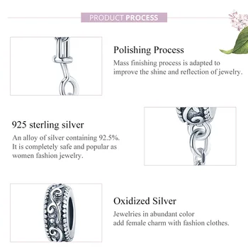 Bijuterii Argint 925 Vintage de viță de vie amuleta lanț de siguranță originale pan Brățară doamna DIY bijuterii pandantiv cu dop de silicon