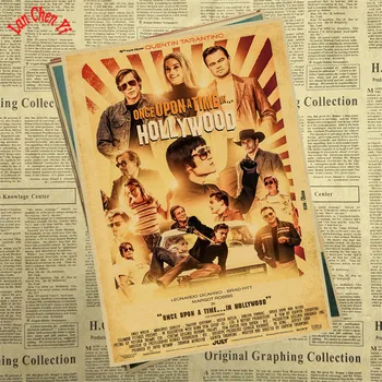 În 2019, După Ce, La Un Moment Dat În Film La Hollywood Poster Face Retro Nostalgie Hârtie Kraft Poster Cafe-Bar Poster Retro De Perete Autocolant