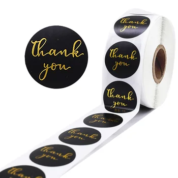 Aurul negru Folie Multumesc Autocolante, Etichete Sigiliu pentru Petrecerea de Nunta Handmade Favoruri Plic Consumabile de Papetărie Autocolante