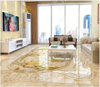Foto personalizate Auto-adezive 3d din PVC podele de vinil tapet Arta marmură model de bijuterii de aur home decor 3d picturi murale tapet