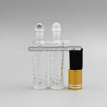 5ML Transparent Striuri Pahar ulei Esențial Roll On Flacon de Sticlă Roller Minge de Metal, Flacoane de Aromoterapie Diagonal de Sticlă se Rostogolească Pe Sticla