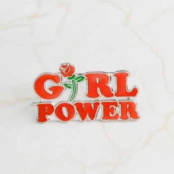 Putere fata de Flori de Trandafir Email Pin Haine Cămașă de Blugi Brosa Insigna Farmec Ace Metalice pentru Femei Broșe