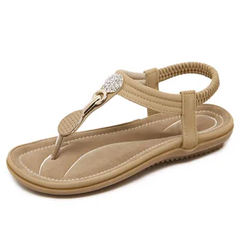 BEYARNE Noi 2019 Sandale Femei Pantofi de Vara Stras Brand Sandale Plate Toc Sandale de Plaja pentru Femei Sandale