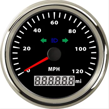 SAMDO 85mm Ecartament Viteză Kilometraj Vitezometru GPS Cu Rotirea Lampa cu faza lungă Lampa de 120 Mp/h Mph Pentru Mașină, Camion, Vehicul
