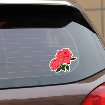 YJZT 13.4*10.9 CM Frumoase Flori de Trandafir Decor Grafic Autocolante Auto Personalizate 11A0850