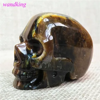 Naturale krocodylite cristal de cuarț craniu de cristal chakra craniu decorativ cu pietre și cristale(dimensiune:45*30*38mm)