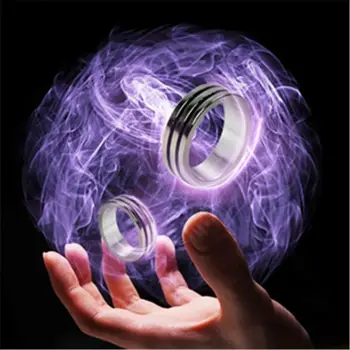 Negru Două Cerc Pk Inel Magic Trucuri Magnetic Puternic Magnet Inel Monedă Degetul XXFE