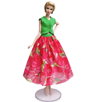 Moda 1/6 Papusa Haine Pentru Papusa Barbie Costume Florale Rochie De Petrecere Rochie Camasa Si Fusta Midi Rochie De 1:6 Papusi Accesorii De Jucarie Pentru Copii