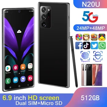 N20U 6.9 Inch Ecran HD de 24+48MP Smartphone Dual SIM+Micro SD 5500mAh Andriod Telefon 128/256GB MT6889 Telefon Mobil de Rețea 5G