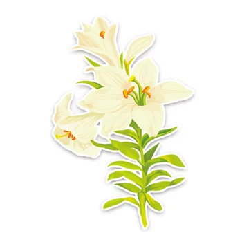 YJZT 10.4*15.9 CM Culoare Floare de Crin Decor Masina Autocolante Personalizate de Inalta Calitate 11A0979