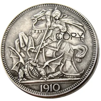 Marea Britanie Regatul Unit 1910 Coroana De Argint Placat Cu Copia Fisei
