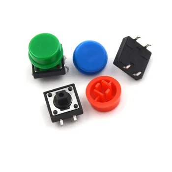 20buc/lot Nou Tactil Buton Comutator de Moment 12*12*7.3 MM Micro Comutator Buton + 5 Culori Tact Capac pentru DIY Kit