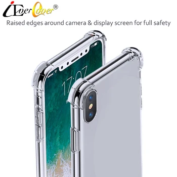 Anti-Knock Cristal Clar TPU Moale Caz pentru iPhone X XS 5.8-inch Telefon Capacul din Spate Capa - rezistenta la Socuri si Camera Caracteristică de Protecție