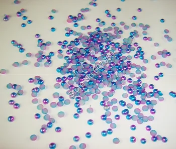 3MM Culoare Violet-Albastru Jumătate Rotund Flatback Imitații de Perle 10000PCS pentru Unghii Telefon Deco, Bijuterii DIY ABS Gem Margele