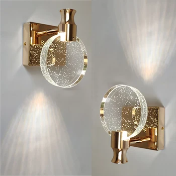 Noptiera de fundal machiaj LED lampă de perete dormitor Nordic masă oglindă camera de cristal lampă de perete lampă de perete lux lumina culoar