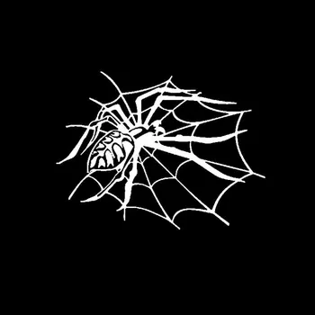Autocolante auto Spider Web Groază Ciudat protecție Solară rezistent la apa Halloween Masina Autocolante de Exterior din PVC Decalcomanii Personalizate, 18cm*14cm
