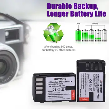 Batmax DMW-BLF19 BLF19 aparat de fotografiat baterie+LED Dual USB Încărcător cu Tip C Port pentru Panasonic Lumix GH3 GH4 GH5 G9