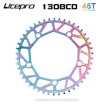 Litepro Colorate 130BCD 46/48/50/52/54/56/58T Curcubeu Angrenaj Pliere Biciclete Angrenaj Bicicleta BMX roată de Lanț pentru Brompton
