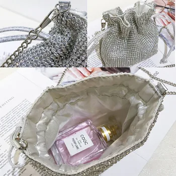 De mare de moda de lux, design Flash foraj înclinat pe un umăr geanta pentru femei Stras Lanț de Diamante Ambreiaj Geantă de mână