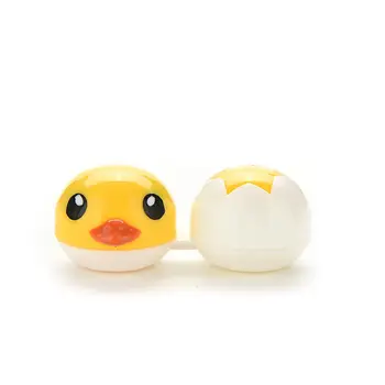 Drăguț miniatură accesorii pentru ochelari, desene animate duck design lentile de contact de caz, caseta de protectie, recipient cutie