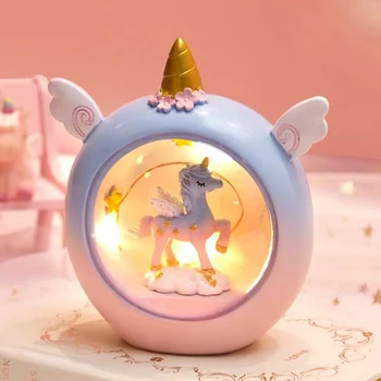 Ins LED-uri de Desene animate Unicornul de Stele Lumina de Noapte pentru Copii Pepinieră Lămpi de Masă Decorative de Lumină Copii, Jucarii Copii, Cadouri pentru Ziua de Crăciun
