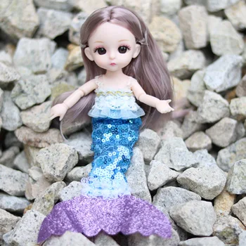 Galben Albastru Violet Fusta Sirena Rochie Haine Accesorii Dress Up Papusa de Moda pentru 1/12 Blyth Papusa 16cm Fete Jucării DIY Cadou