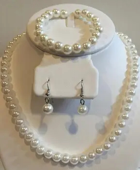 Fermecător 9-10 mm natural alb colier de perle bratara cercei