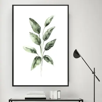 Acuarele Plante Frunze de Epocă Postere de Arta de Perete Panza Printuri Nordic Stil Tablou de Perete Imaginile pentru Camera de zi Decor Acasă