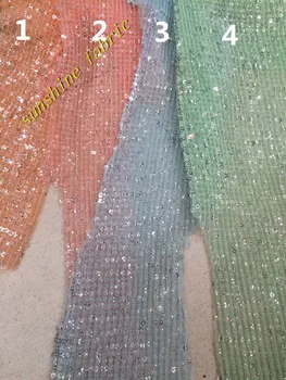 2017 4 Culori ghipura africane secvență cupion dantela pentru rochii de mireasa Nigerian Africane paiete tulle dantela tesatura