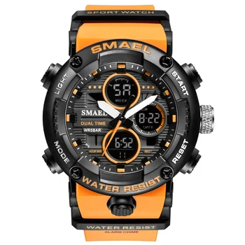 SMAEL Moda aur Negru Militare Digital Cuarț Ceas pentru Bărbați Impermeabil Șoc Data de Săptămână în aer liber, Ceasuri Sport Barbati montre homme