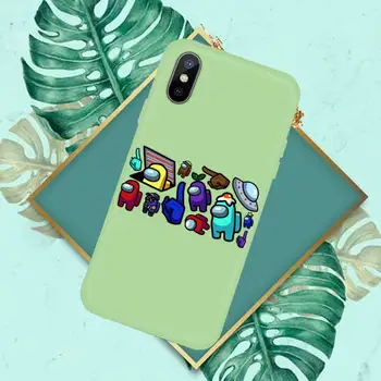 Printre Noi joc Fierbinte Cazul în care Telefonul Verde Bomboane de Culoare pentru iPhone 11 12 mini pro XS MAX 8 7 6 6S Plus X SE 2020 XR