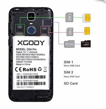 Original XGODY D24 pro de protecție caz acoperire pentru XGODY D24 Pro 5.5 inch 2.5 D Curbată 18:9 Full Sreen de Amprente-transport gratuit