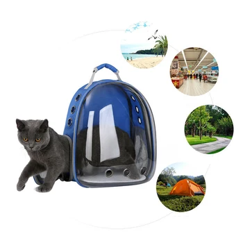 Animale De Companie Portabil Transport Rucsac Respirabil Design Durabil Capsulă Spațială De Călătorie Câine Pisica Sac Transparent Câine Care Transportă Provizii