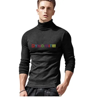 2020 Iarna seller Barbati cu maneci Lungi Pulovere în Culori Solide cu Guler Înalt la Modă Bază Tricou Imprimat pulovere