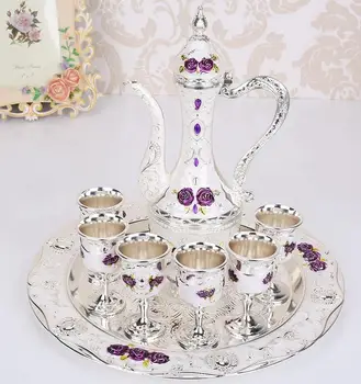 Stil European rusă retro palace creative High-end de lux Hom uz Casnic nunta metal cadou vin oală set ornament 8piece set