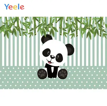 Yeele Panda Petrecere Bambus Dungă Poka Puncte Ziua de nastere Fotografie Fundaluri Personalizate Fundaluri Fotografice pentru Fotografia de Studio