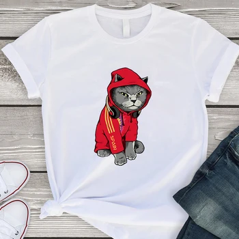 Superba Pisica Rece Cosplay Imprimare Streetwear Modă T-shirt Confortabil Moale Bine Topuri Ropa Mujer Casual, O-Neck Tricou Femei