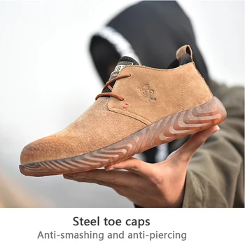 Moda Barbati steel toe pantofi de protecție antiglonț material talpa ușor de izolare site-ul de lucru sudor siguranță cizme Barbati Pantofi