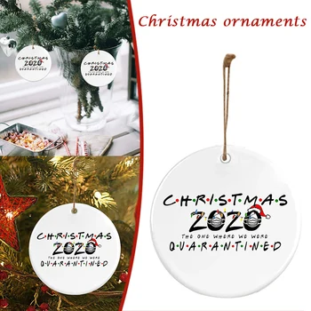 Noi Fierbinte din Lemn Pandantiv Rotund de Carantină Agățat de Crăciun Ornament pentru Pomul de Crăciun USJ99